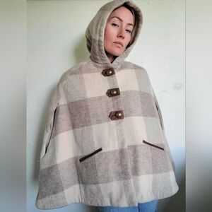 The Anne Wool Plaid Cape by Tuck Shop Trading Co. O/S